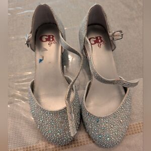 GB Girls Sparkling Silver Heels